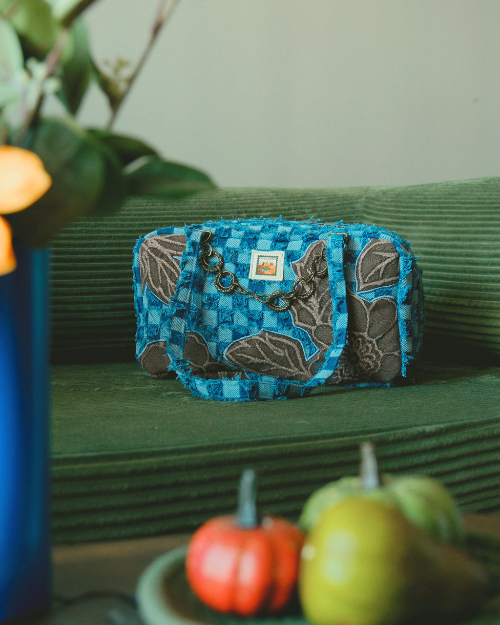 The Indigo Leaf | Large Bowler Bag