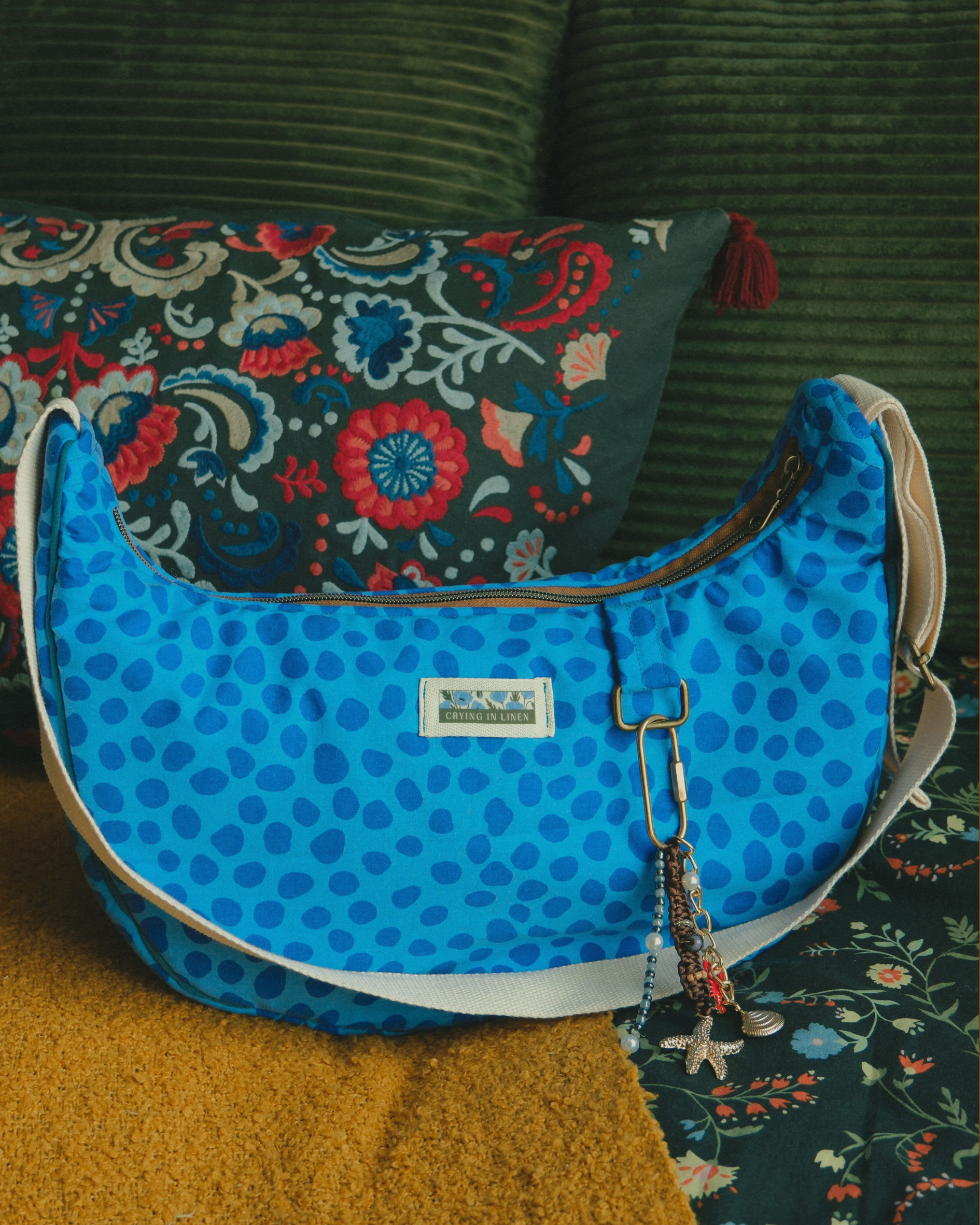 Blue Riviera Crescent | Crossbody Bag