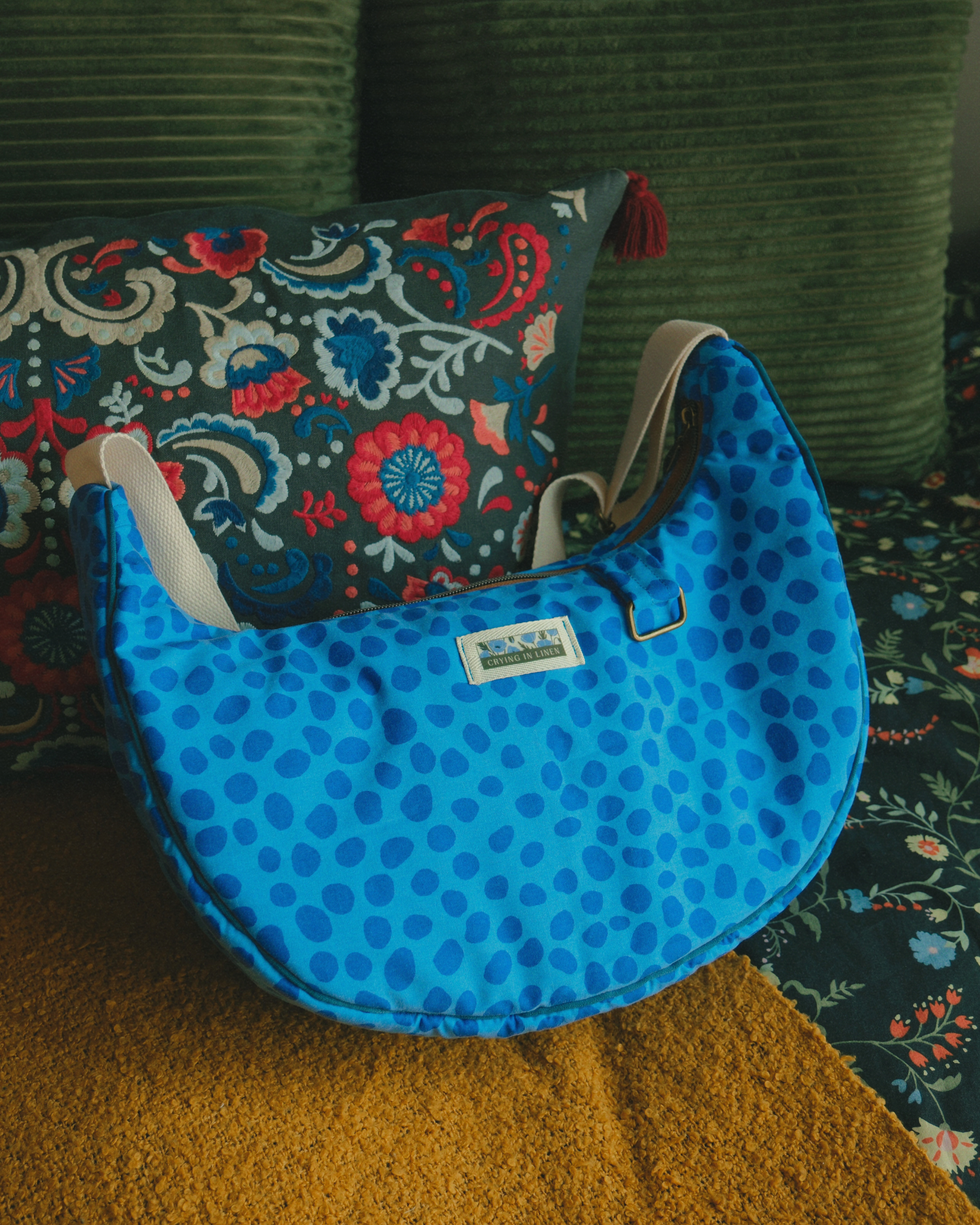 Blue Riviera Crescent | Crossbody Bag