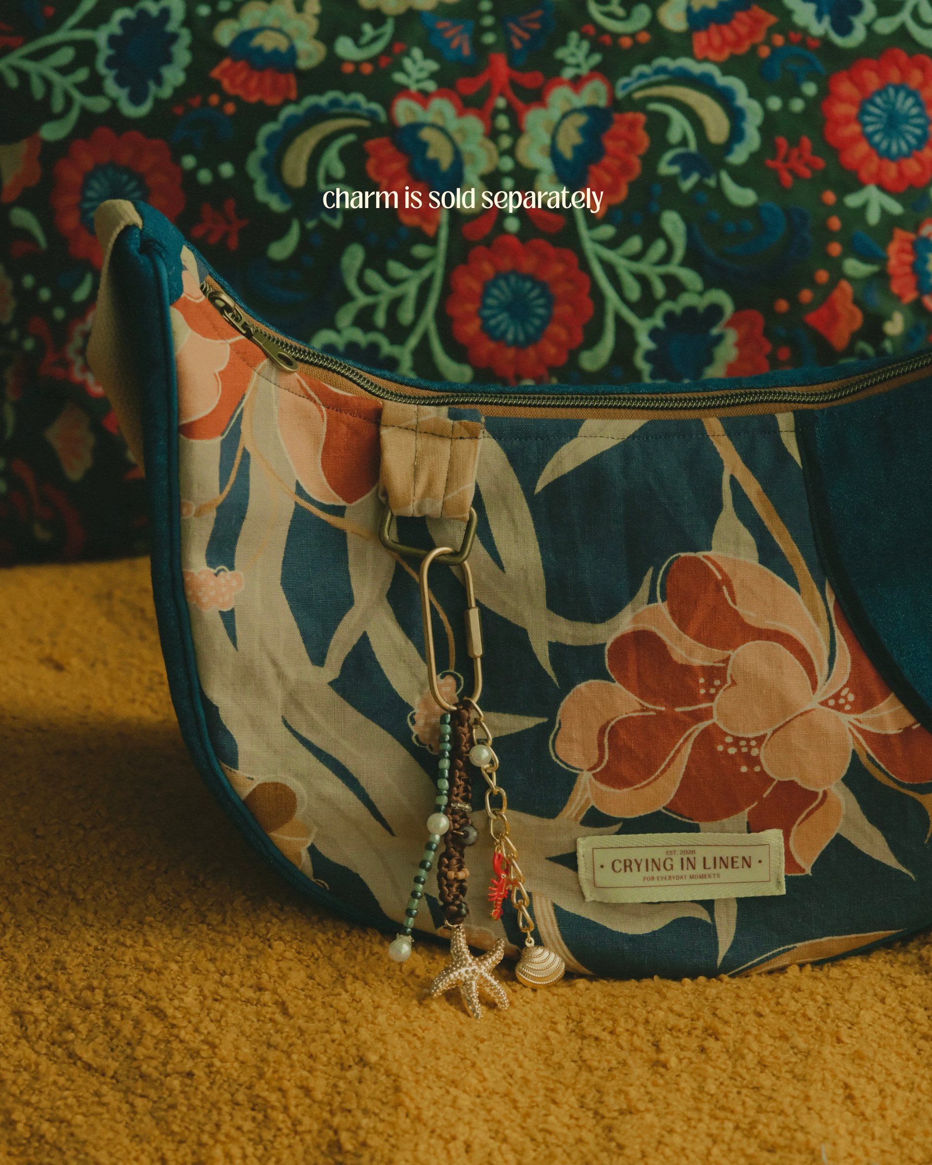 Indigo Denim Crescent | Crossbody Bag