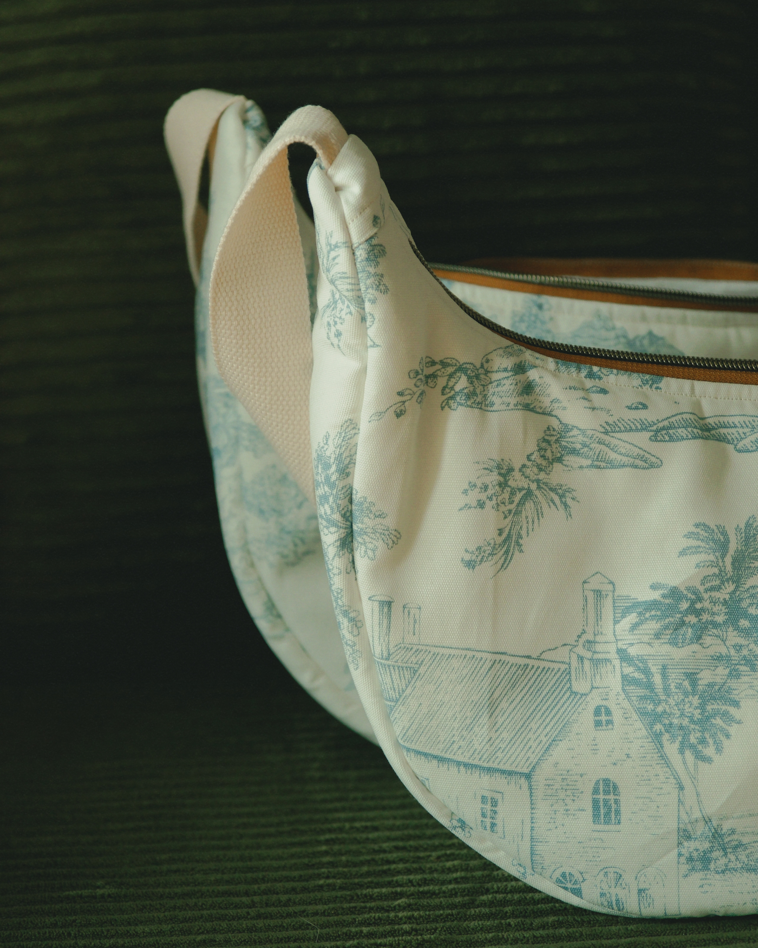 Toile de Jouy Crescent | Crossbody Bag