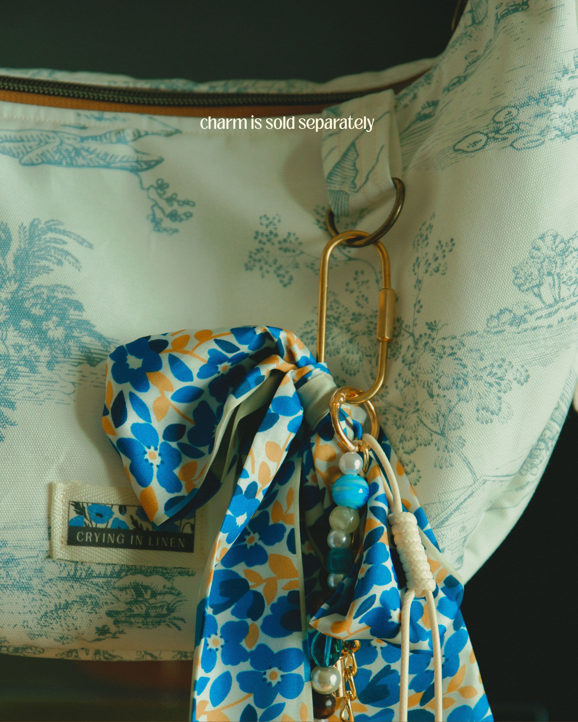 Toile de Jouy Crescent | Crossbody Bag