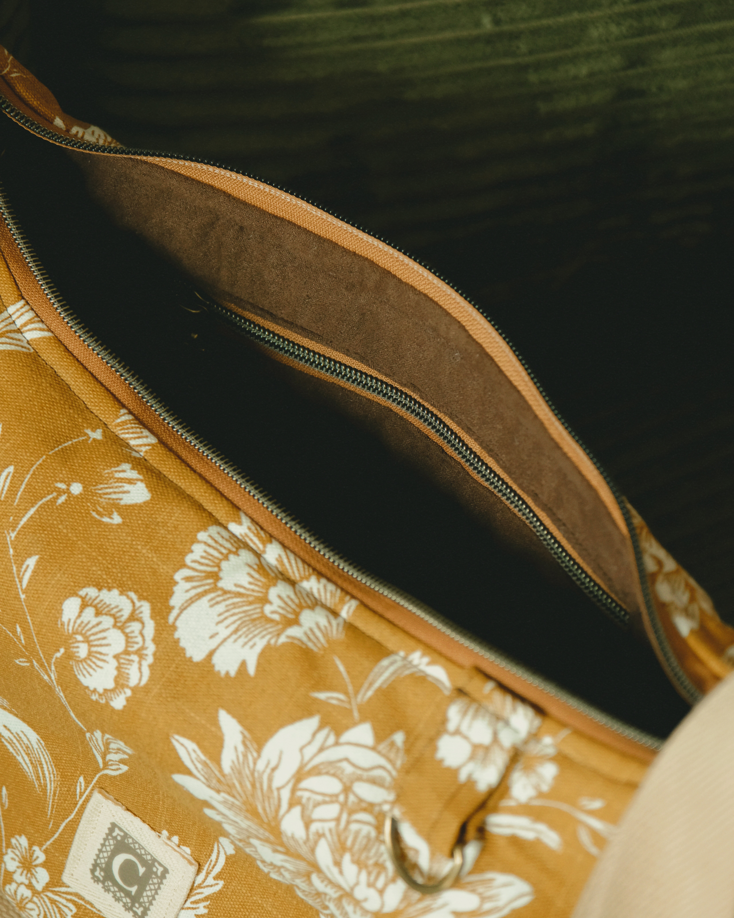 Mustard Dahlia Crescent | Crossbody Bag