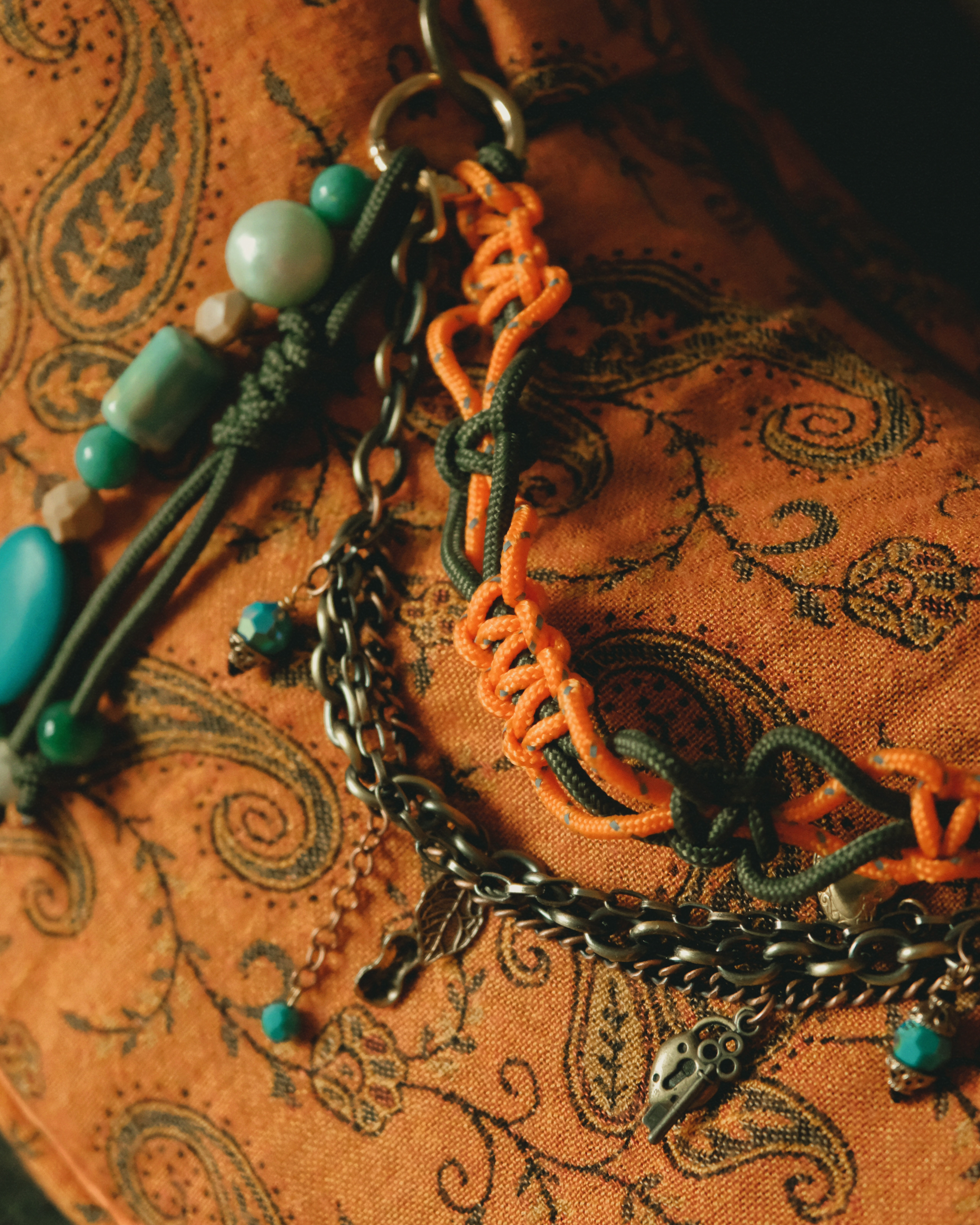 Terracotta Paisley Crescent | Crossbody Bag