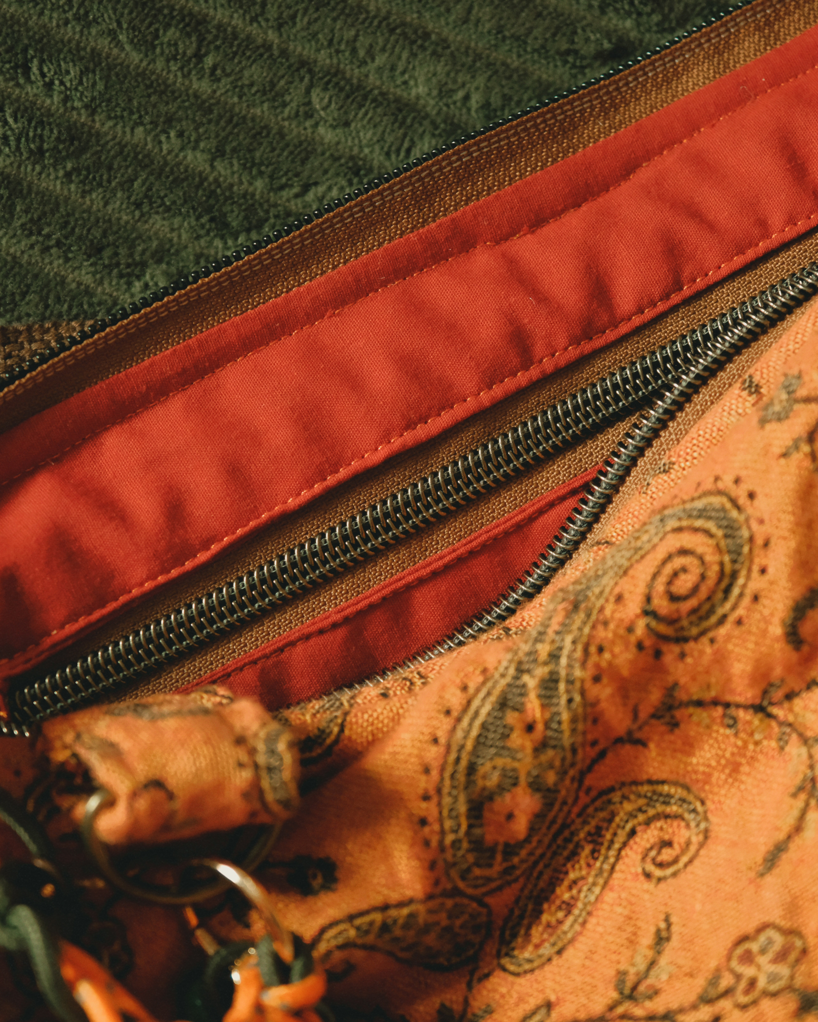 Terracotta Paisley Crescent | Crossbody Bag