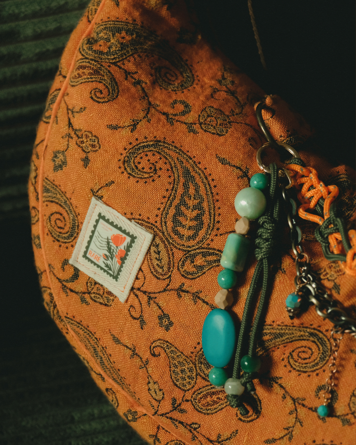Terracotta Paisley Crescent | Crossbody Bag