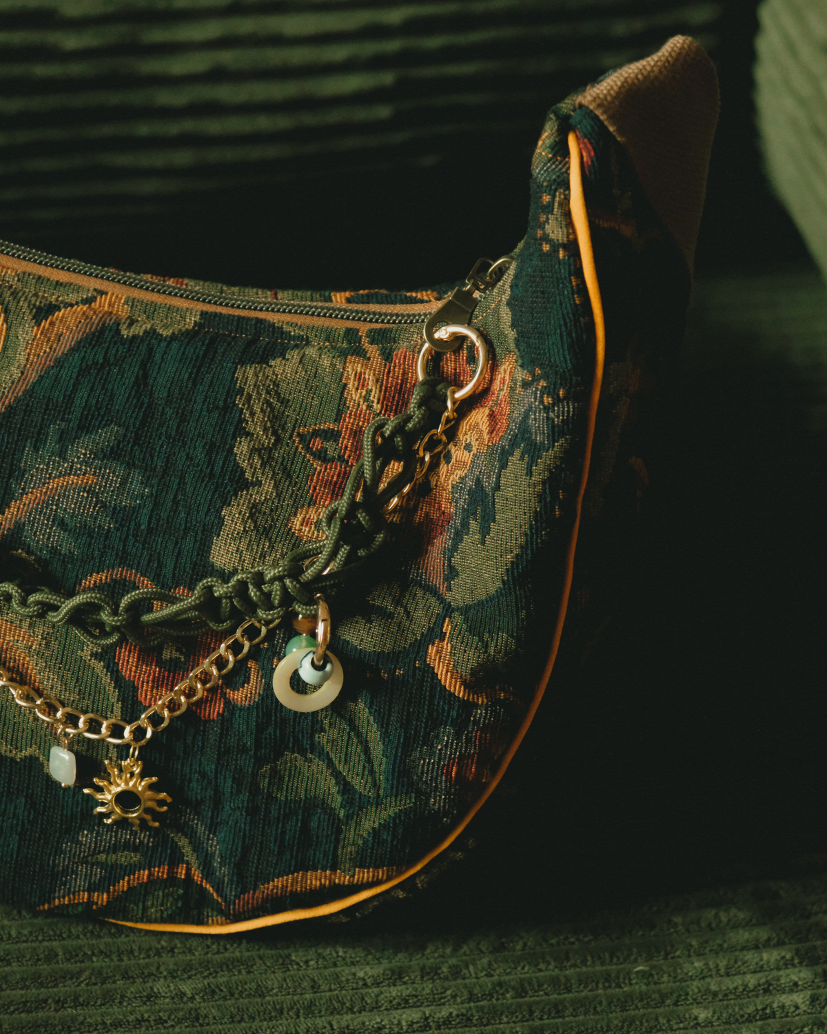 Midnight Tapestry Crescent | Crossbody Bag