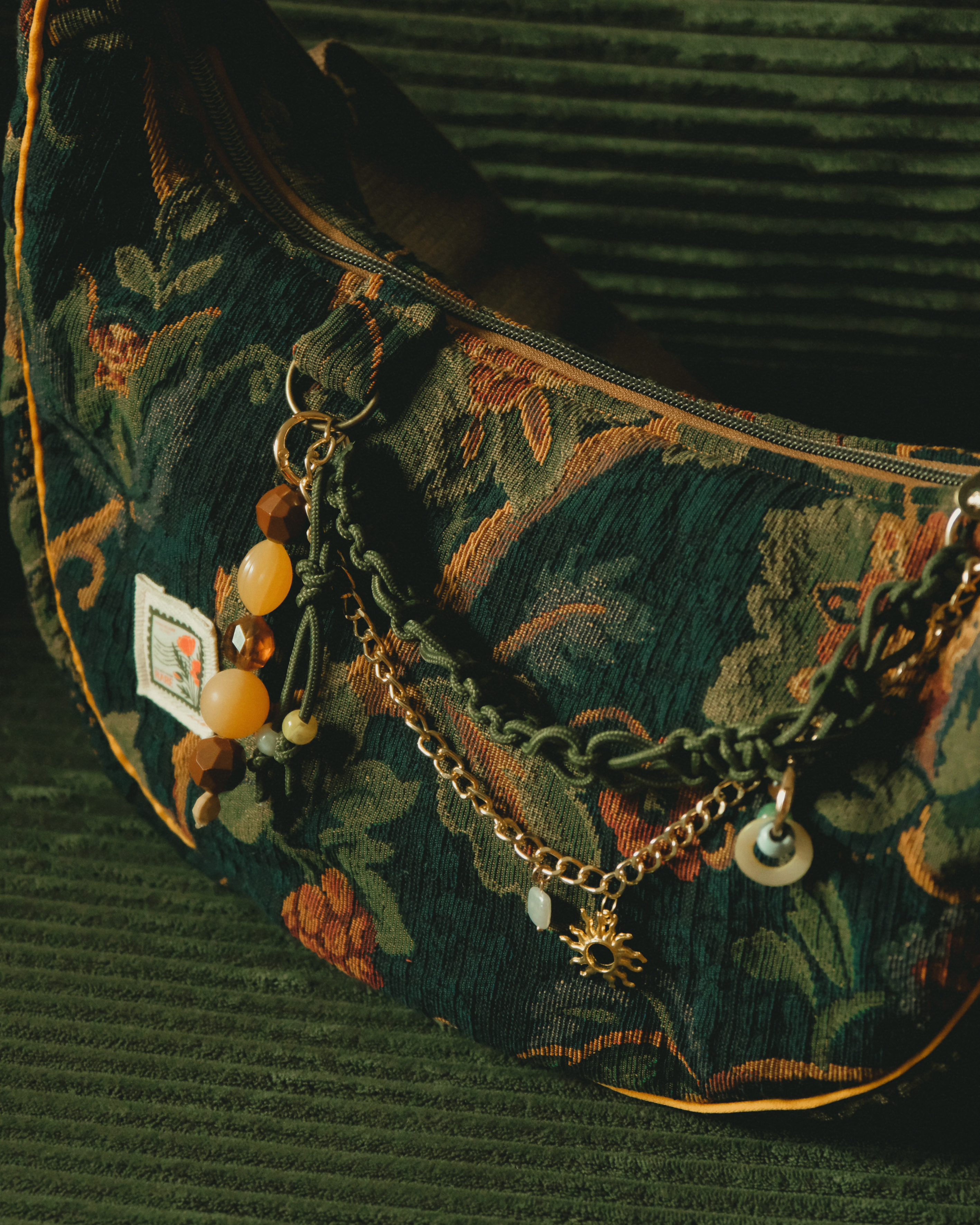 Midnight Tapestry Crescent | Crossbody Bag