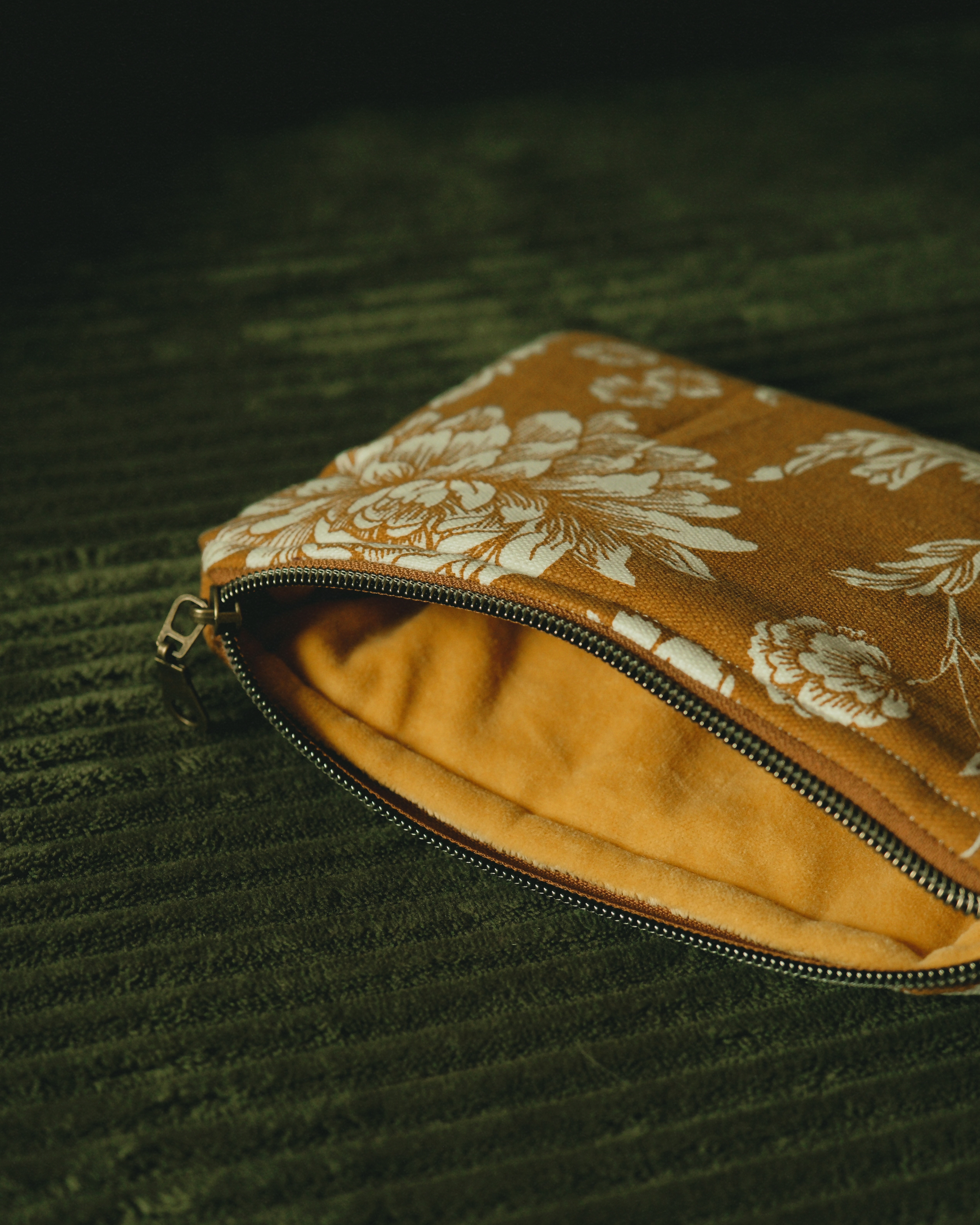 A Tiny Treasury: Mustard Dahlia Mini Pouch