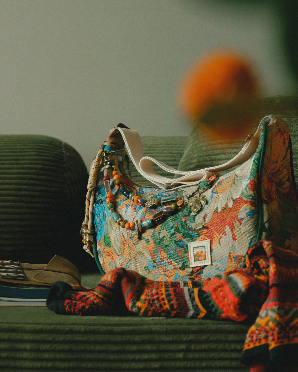 Ember Garden Crescent | Large Crossbody Bag