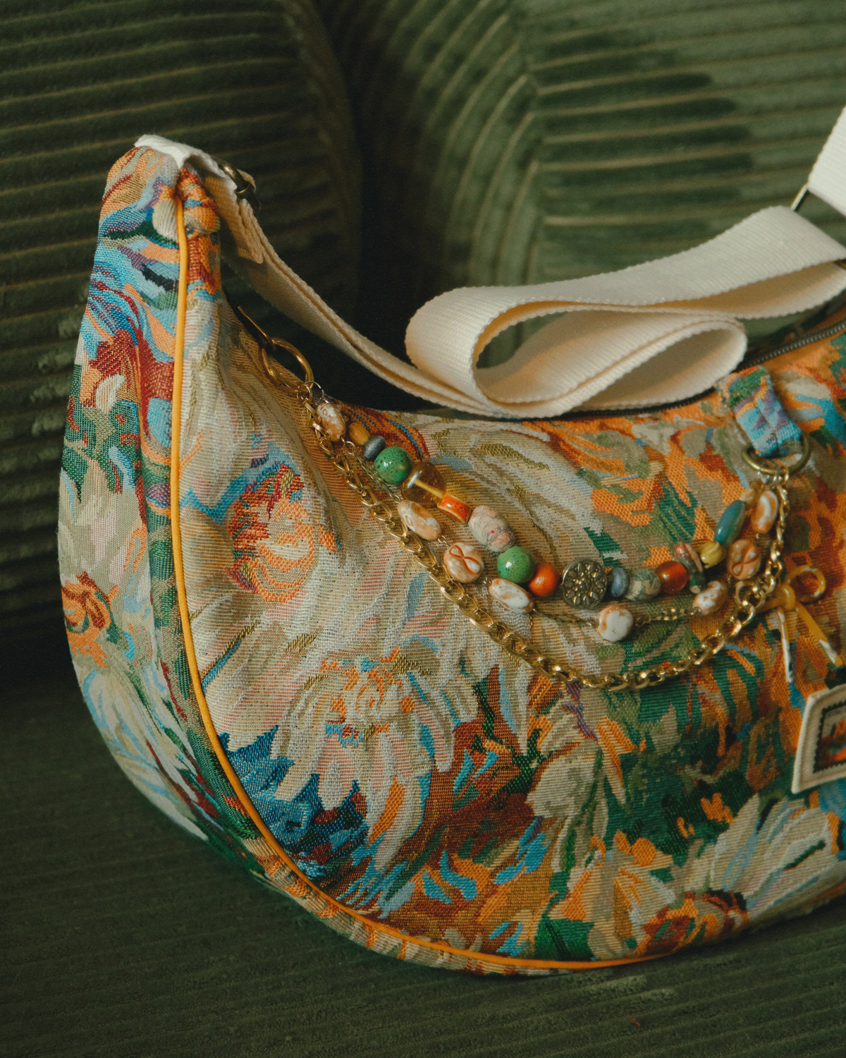 Orchard Bloom Crescent | Large Crossbody Bag